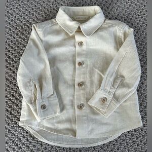 Noralee baby boy button up dress linen shirt 6months